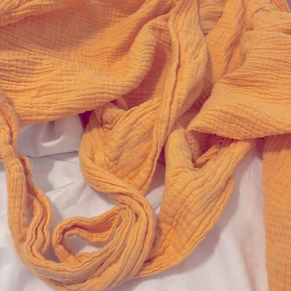 Boohoo Orange Jersey Knit Tie Waist Top - Picture 3 of 7